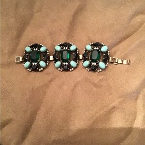 J. Crew Green and Black Statement Bracelet